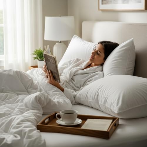 Ultra-Luxury 100% Pure Eiderdown Bed Pillow for Sleeping