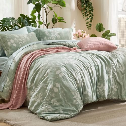 Reversible Floral Bed-in-a-Bag Comforter Set with Sheets
