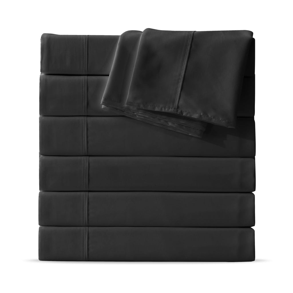 6-Pack Twin Soft Microfiber Flat Bed Sheets for Hotels