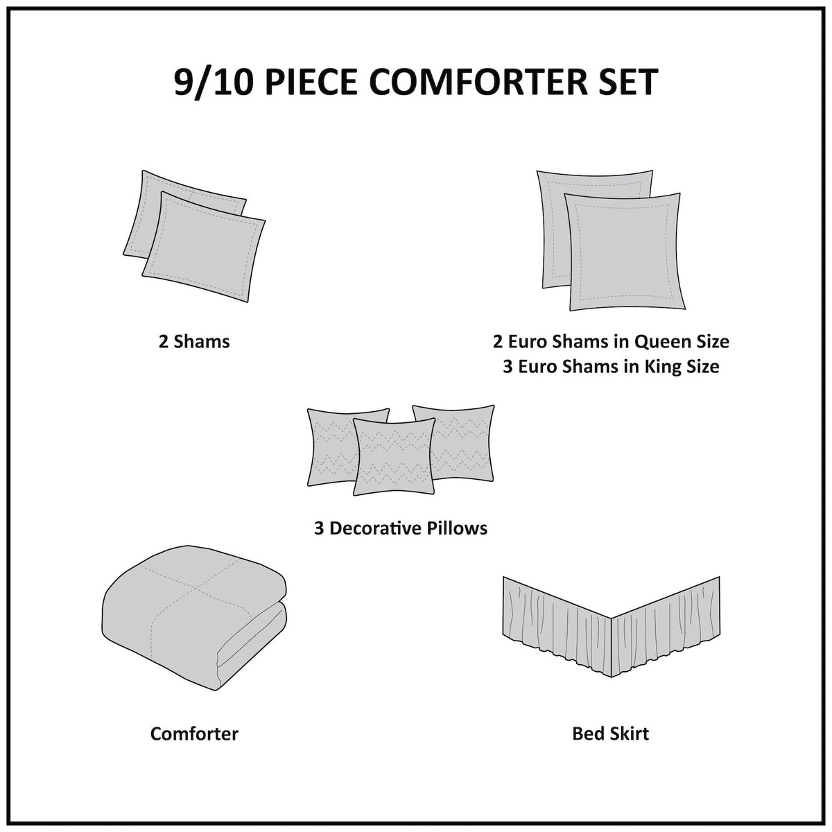 10-Piece King Jacquard Comforter Bedding Set in Brown