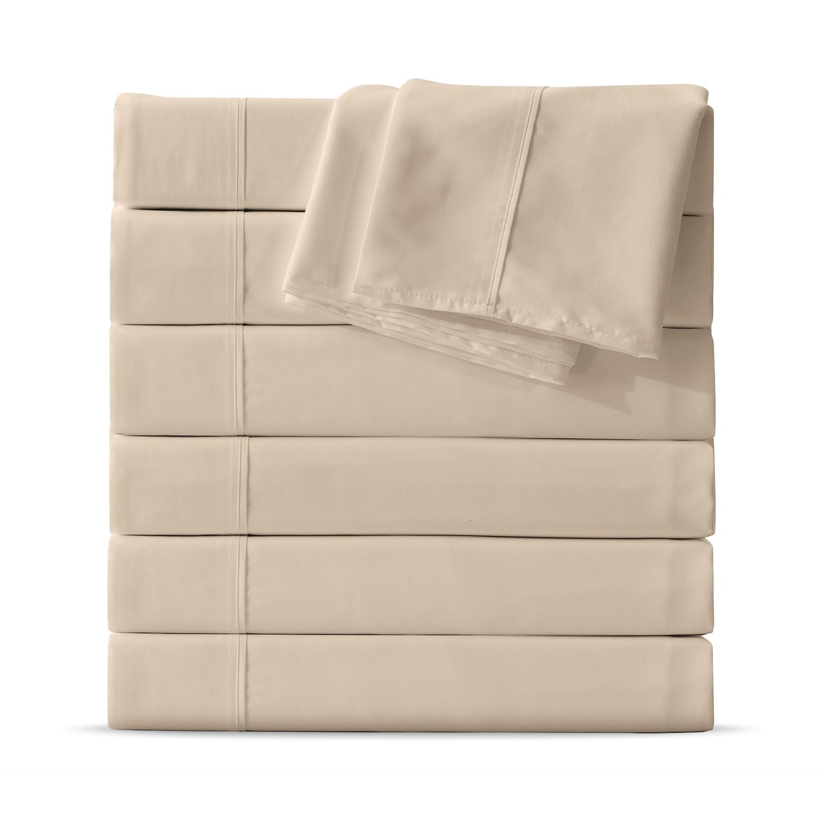 6-Pack Twin Soft Microfiber Flat Bed Sheets for Hotels