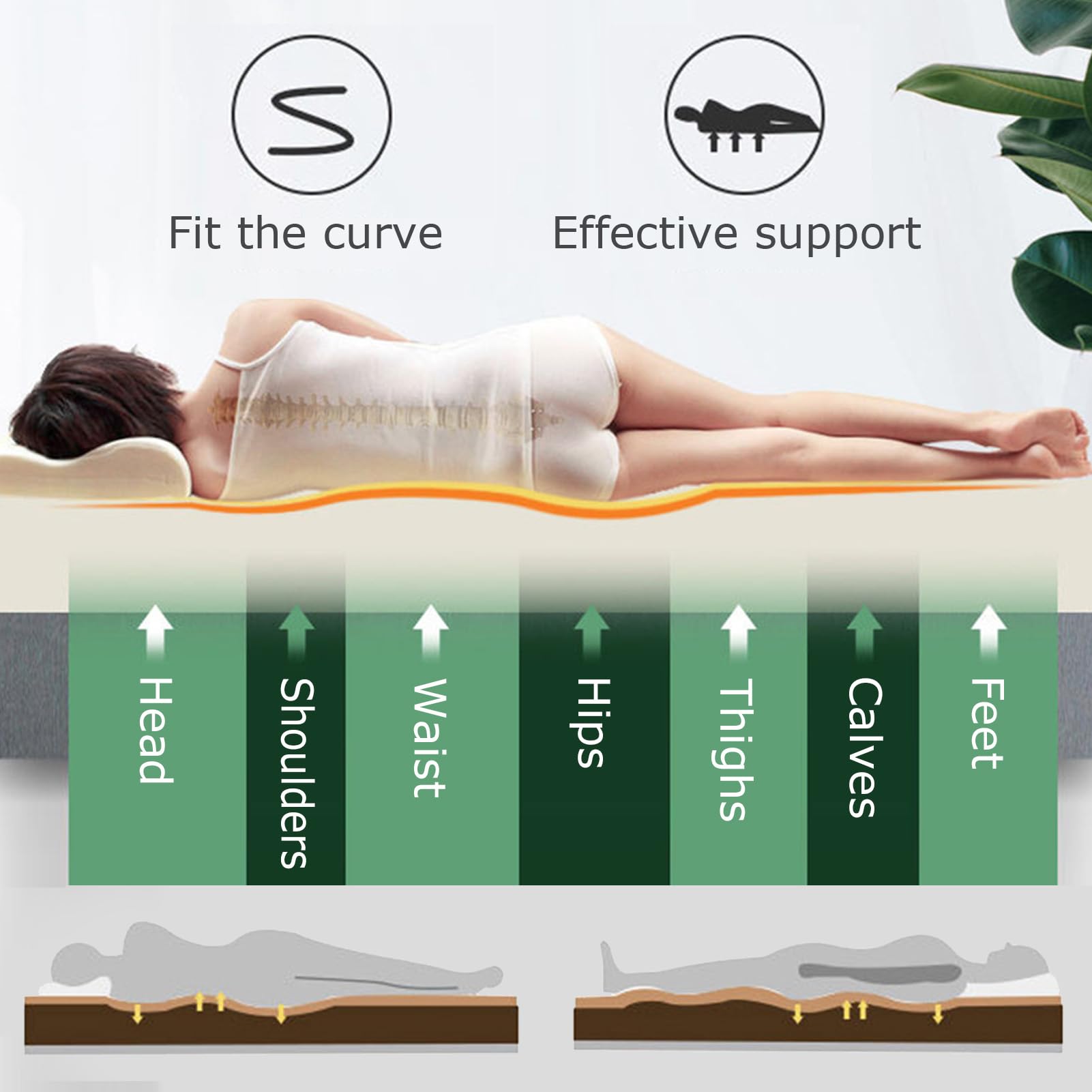 6-Inch Breathable Natural Latex Mattress Topper for Twin Beds