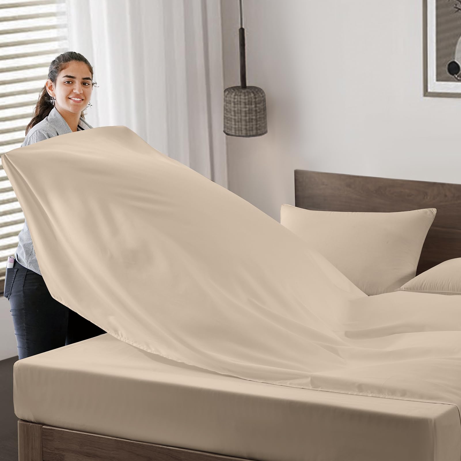 6-Pack Twin Soft Microfiber Flat Bed Sheets for Hotels