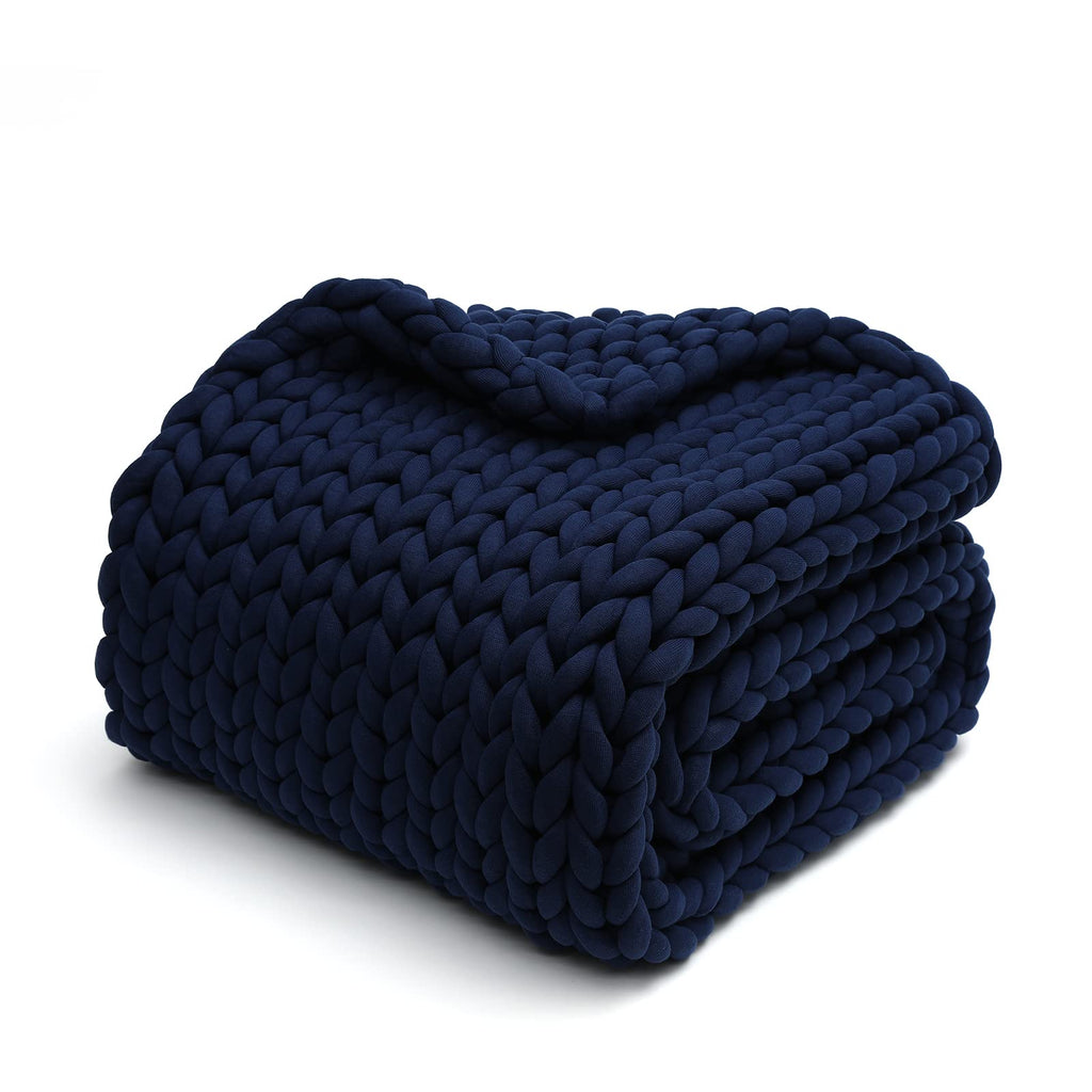 Chunky Knit Weighted Blanket with Breathable Cozy Design
