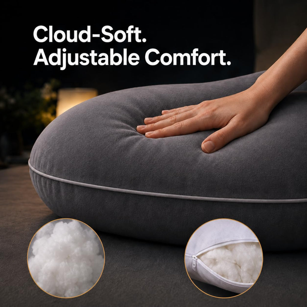 57-Inch Full Body Pregnancy Pillow with Velvet Cover
