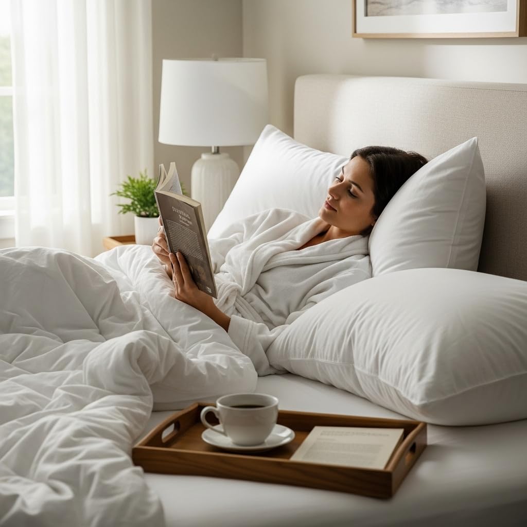Ultra-Luxury 100% Pure Eiderdown Bed Pillow for Sleeping