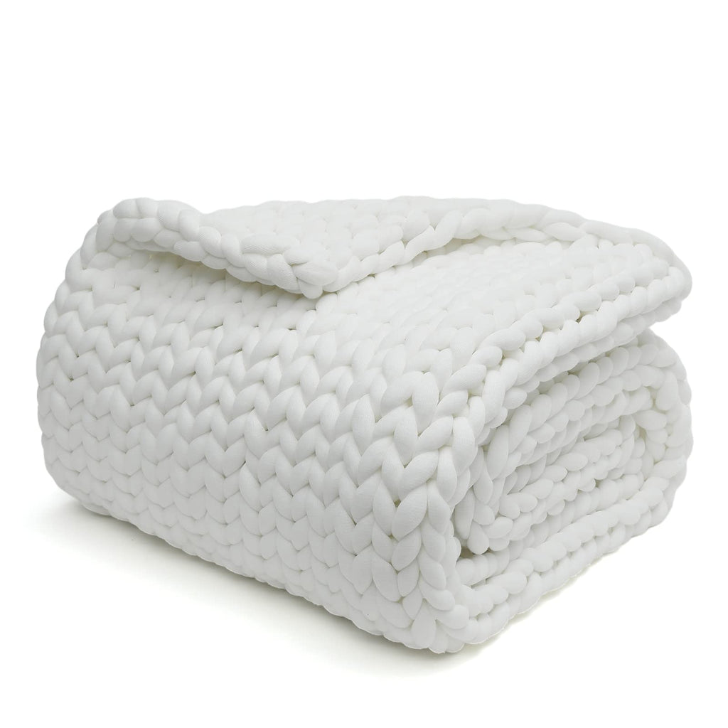 Chunky Knit Weighted Blanket with Breathable Cozy Design
