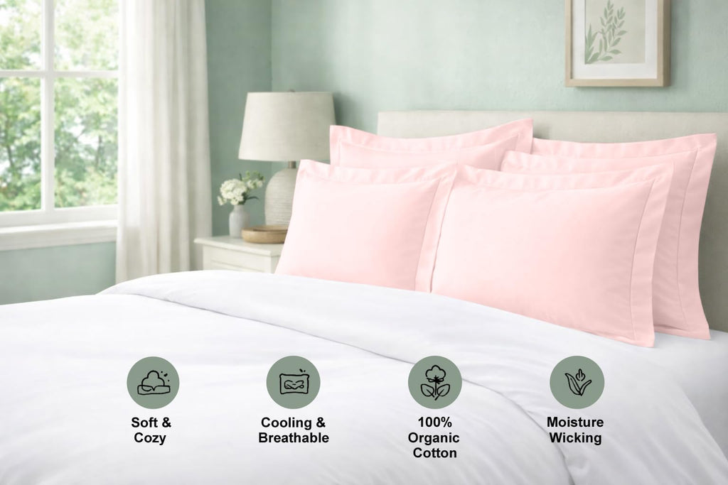 600 Thread Count Cotton Euro Pillow Shams Set of 2