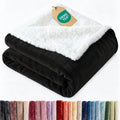 Reversible Sherpa Fleece Throw Blanket for Bed and Sofa