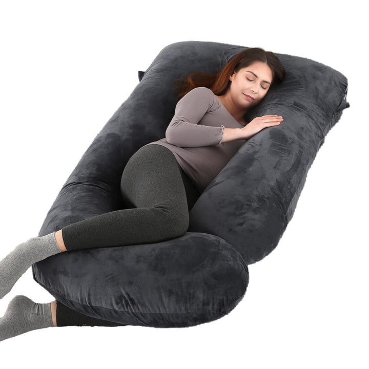 57-Inch Full Body Pregnancy Pillow with Velvet Cover