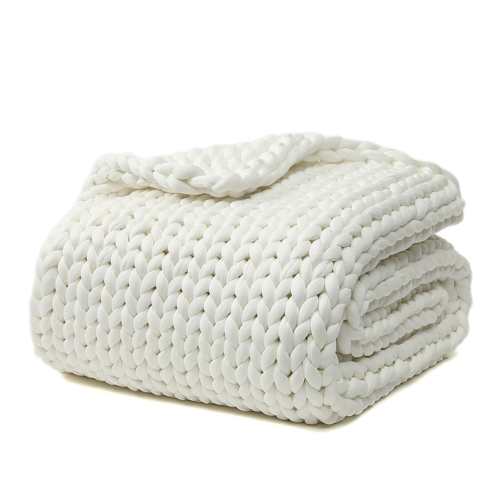 Chunky Knit Weighted Blanket with Breathable Cozy Design