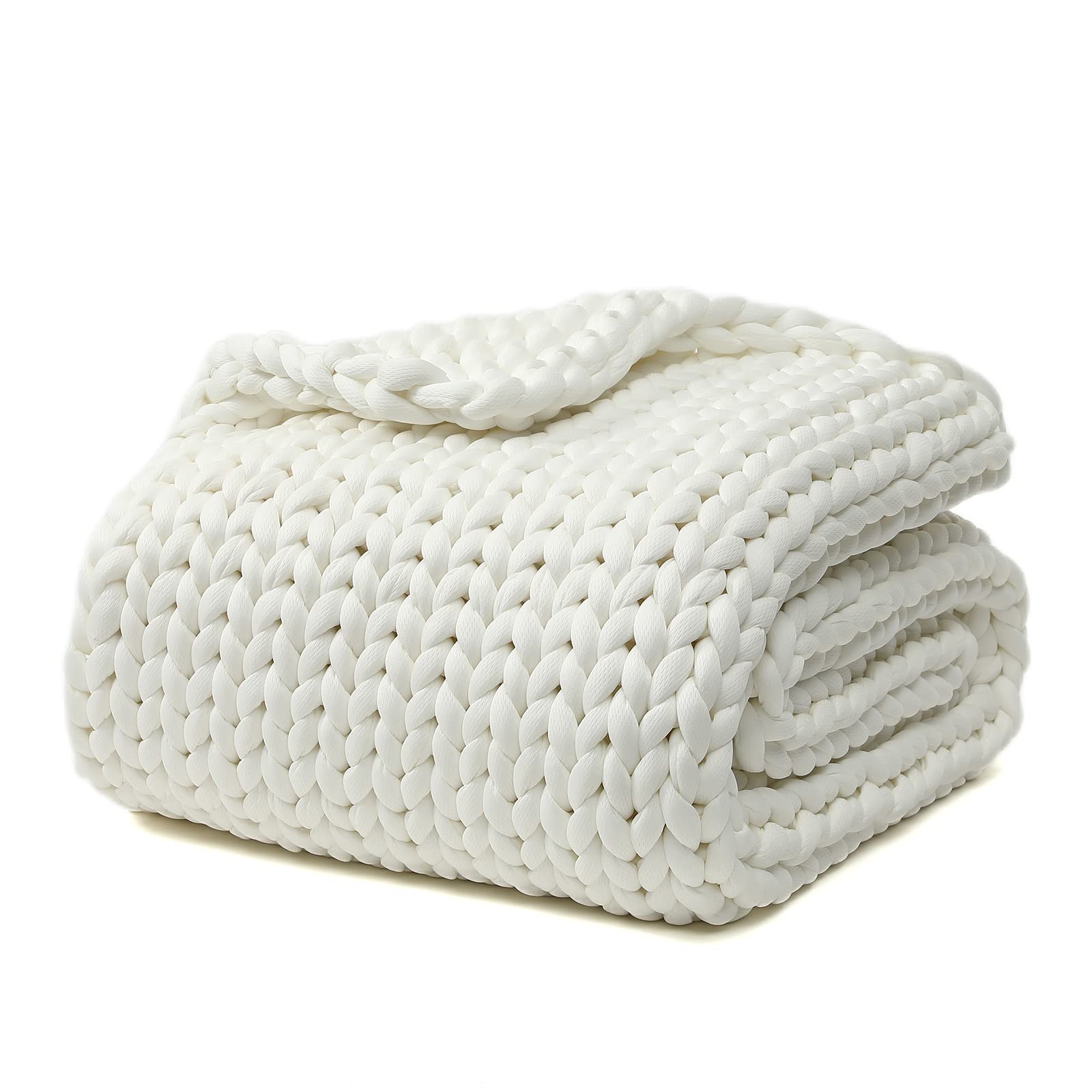 Chunky Knit Weighted Blanket with Breathable Cozy Design