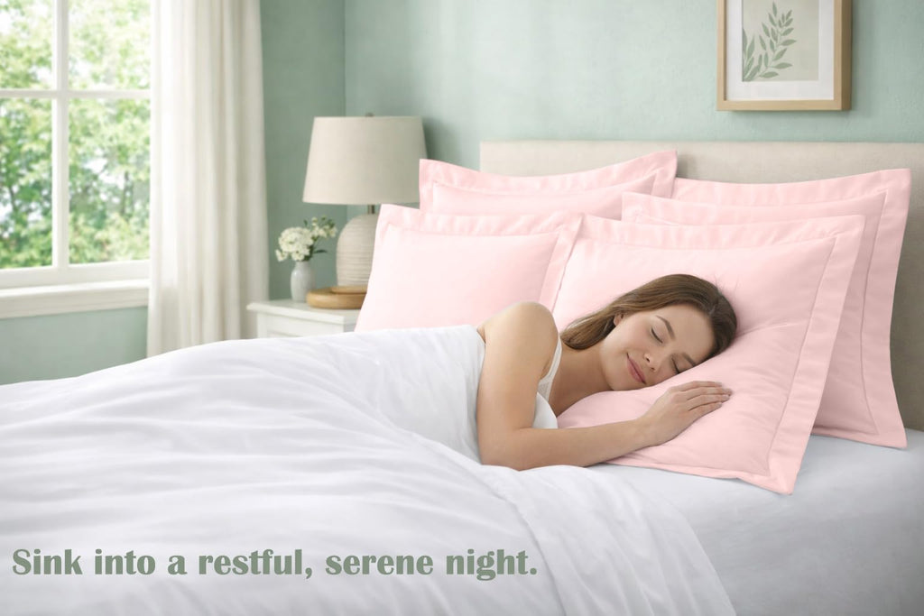 600 Thread Count Cotton Euro Pillow Shams Set of 2