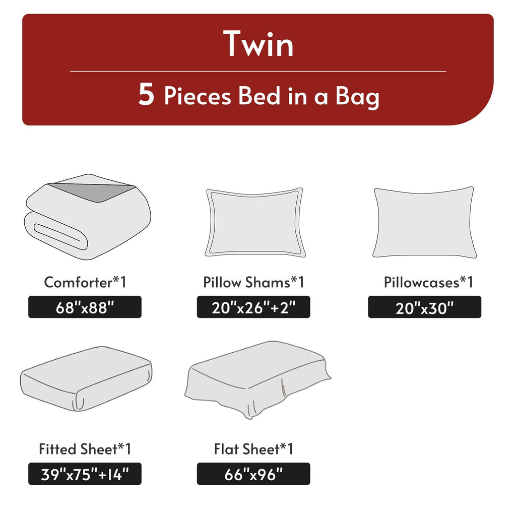 7-Piece Reversible All-Season Bed-in-a-Bag Comforter Set