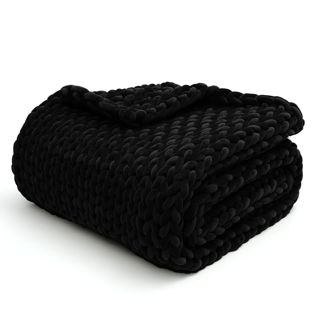 Chunky Knit Weighted Blanket with Breathable Cozy Design