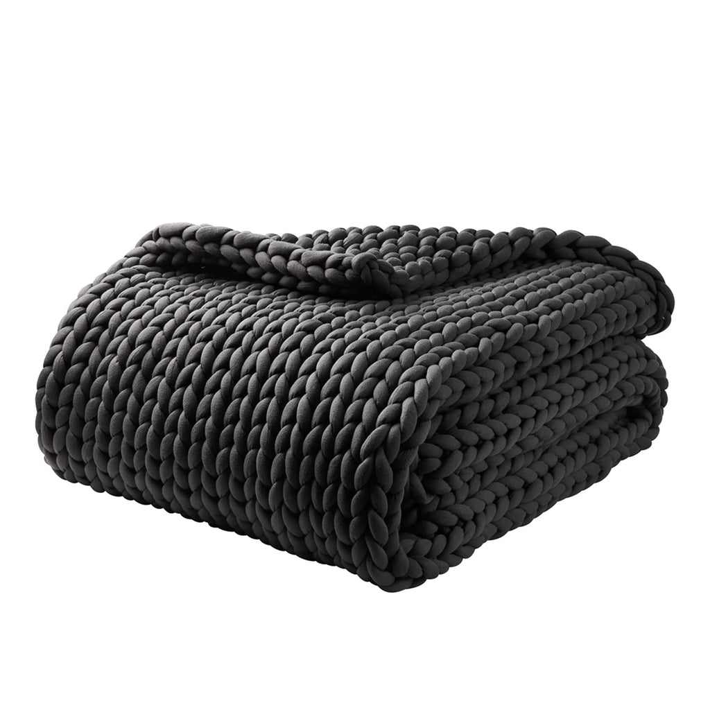 Chunky Knit Weighted Blanket with Breathable Cozy Design