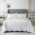 3-Piece 100% Cotton Embroidered Oversize Queen Quilt Set