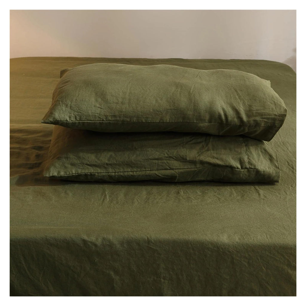 100% Flax Linen 4-Piece Deep Pocket Bed Sheet Set