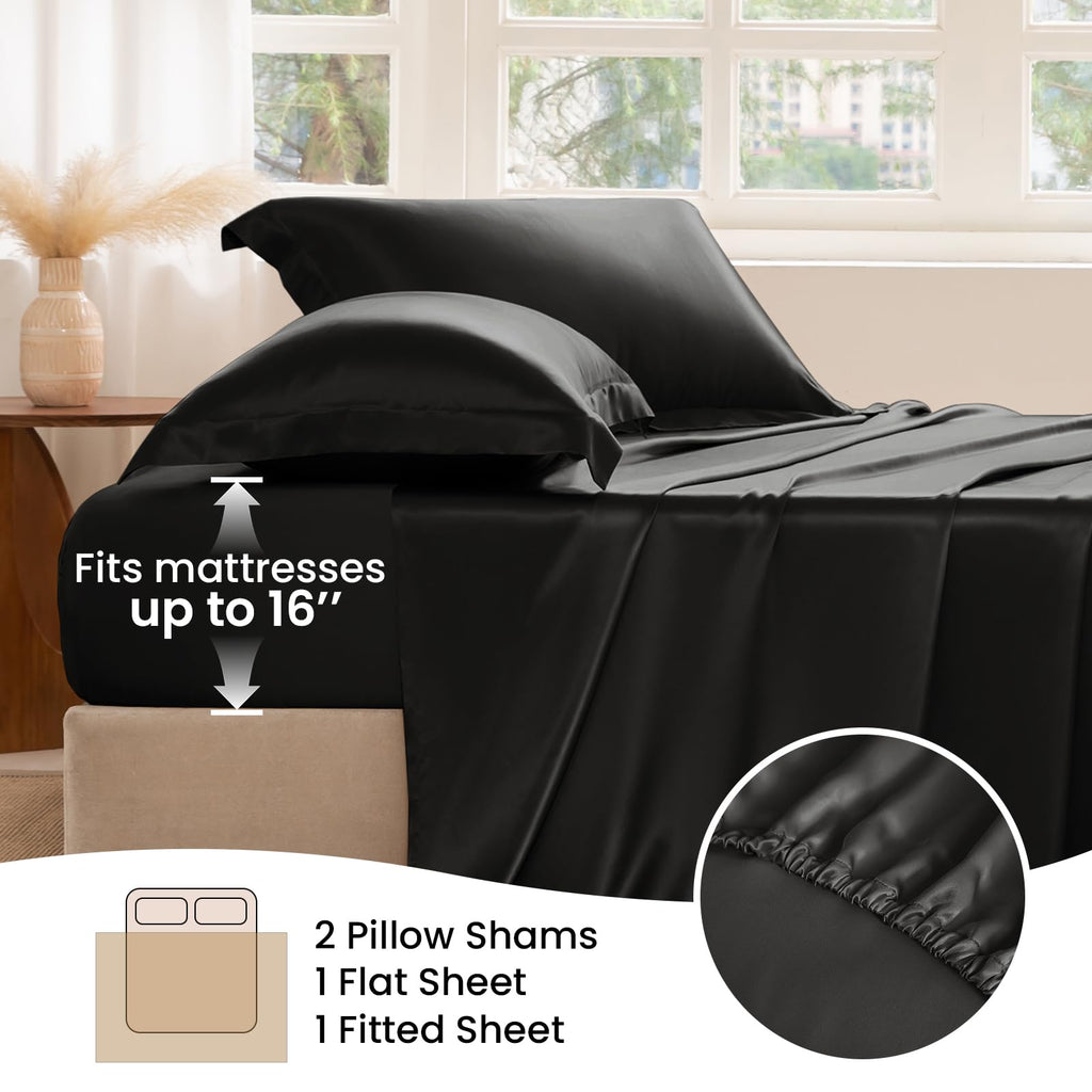 22 Momme 100% Mulberry Silk Luxury 4-Piece Sheet Set