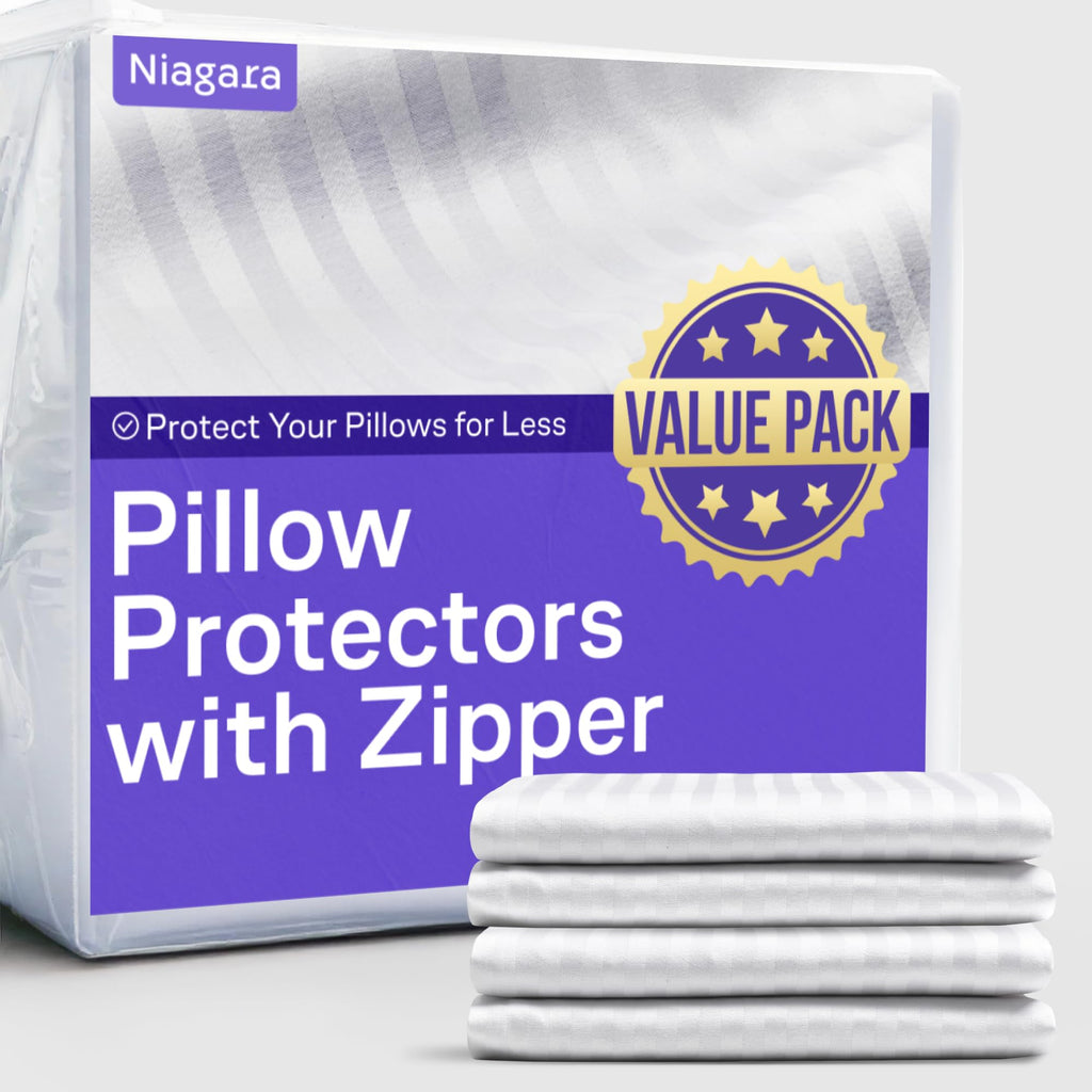 Soft Microfiber Zippered Pillow Protector Cover