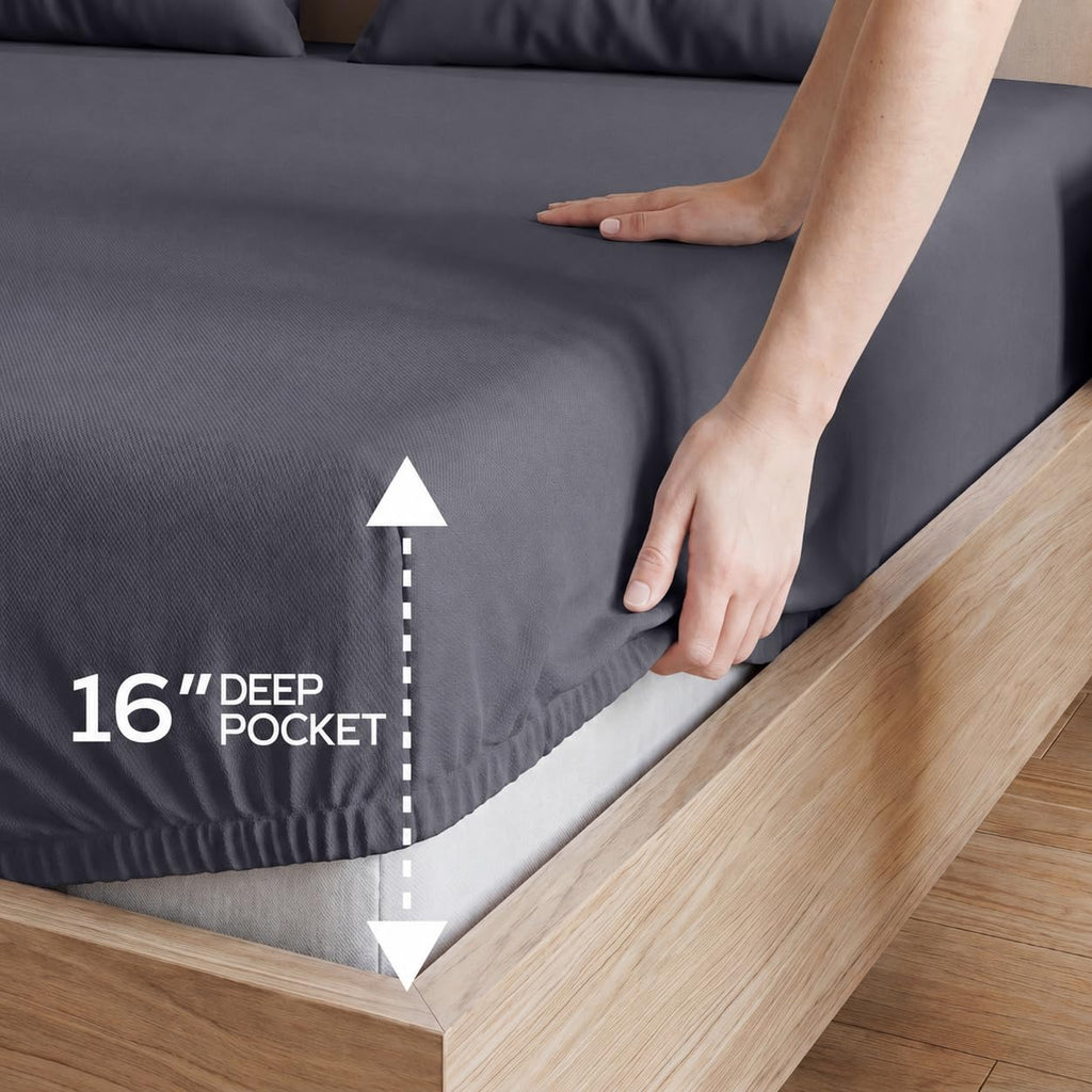Bulk 20-Pack Queen 16-Inch Deep Pocket Hotel Fitted Sheets