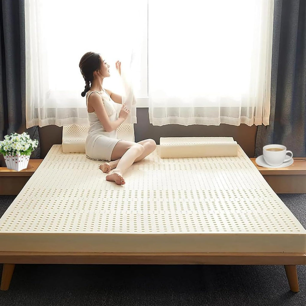 Breathable Natural Latex Mattress Topper for Pressure Relief