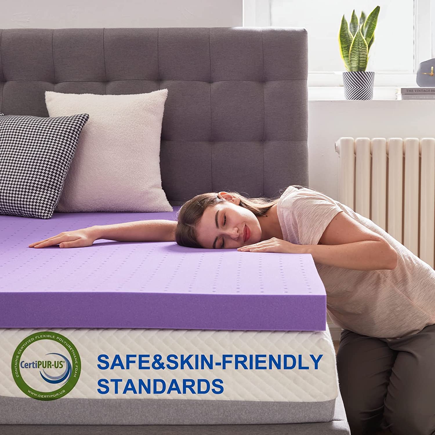 Cooling Gel Memory Foam Mattress Topper for Bed Comfort