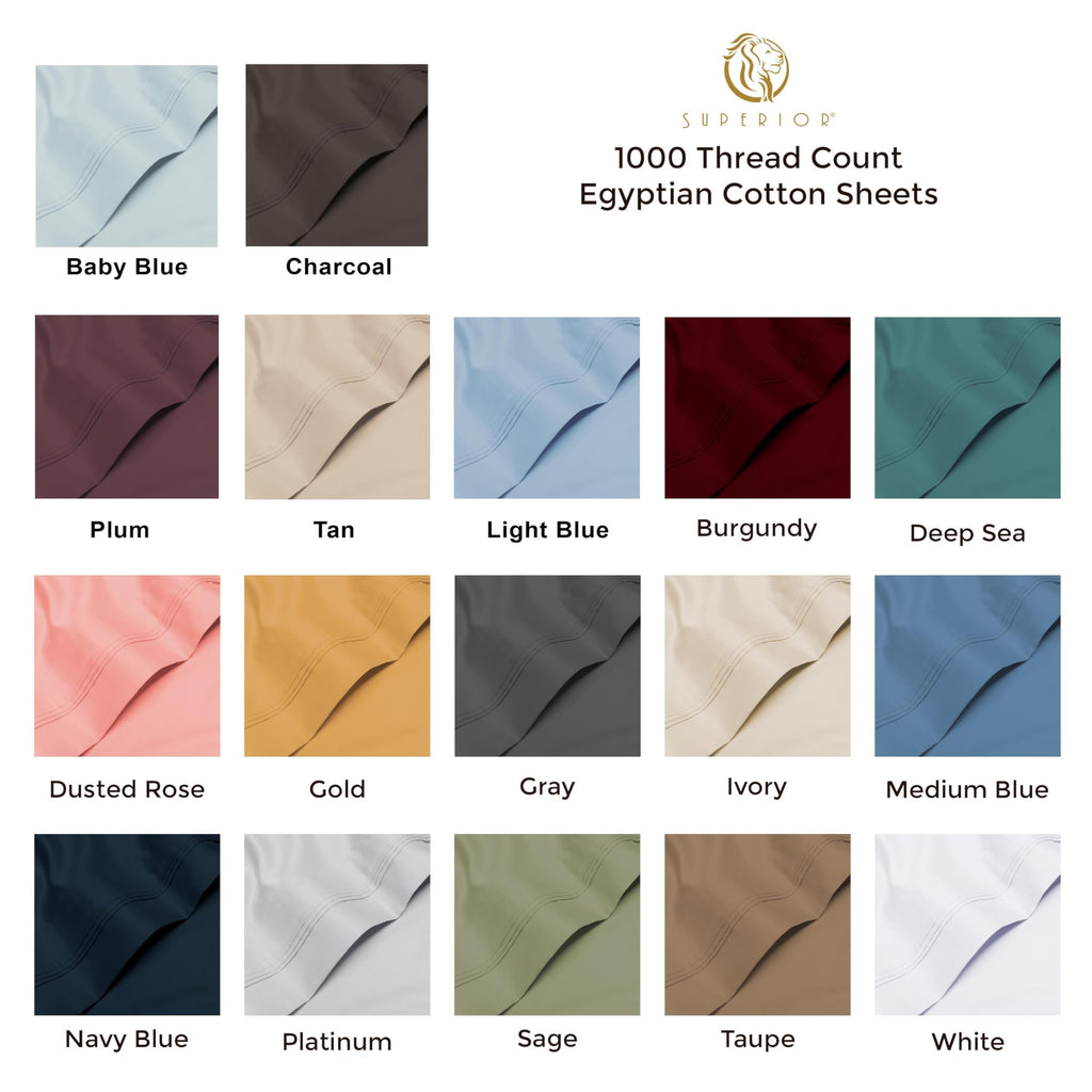 1000 Thread Count Egyptian Cotton 4-Piece Sheet Set