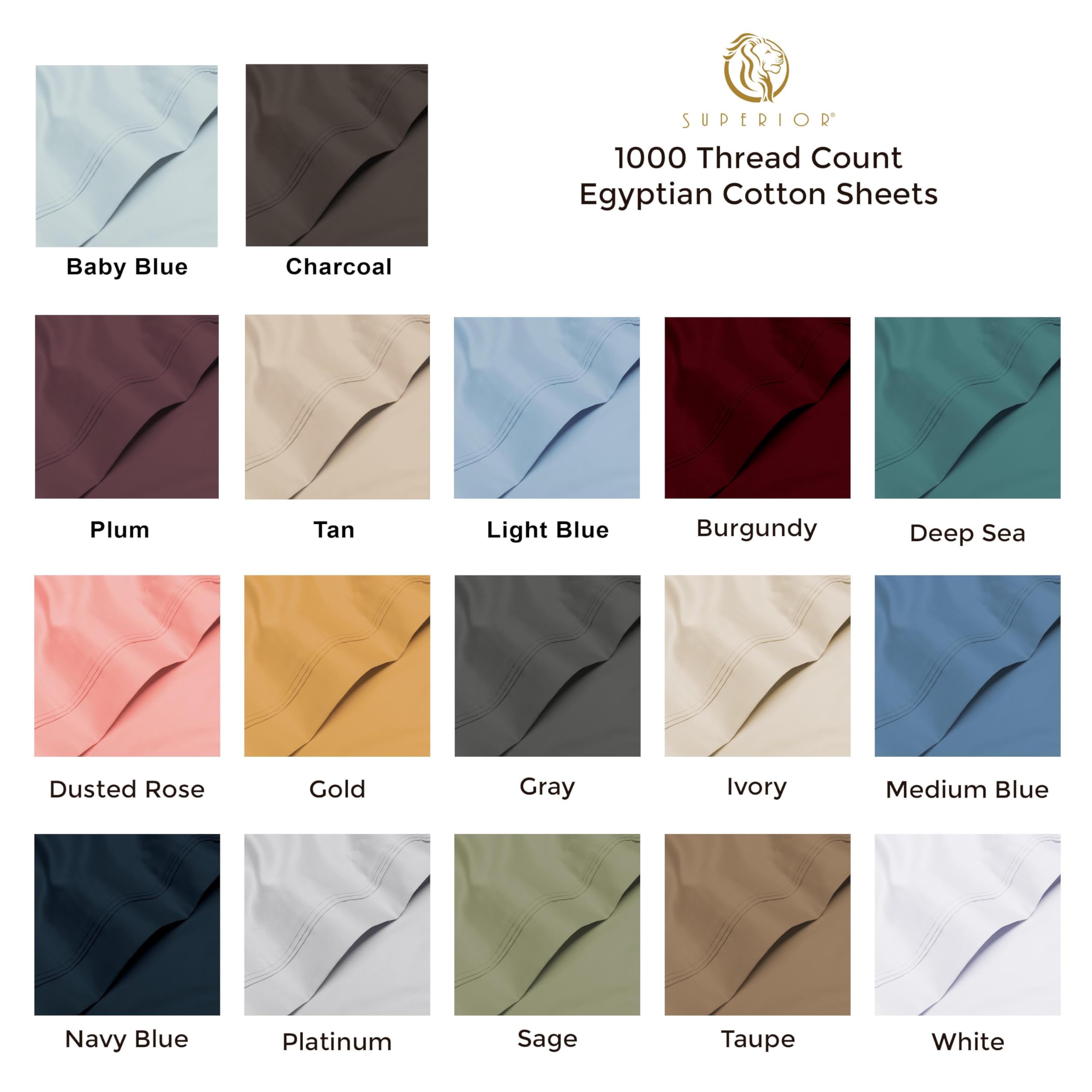1000 Thread Count Egyptian Cotton 4-Piece Sheet Set