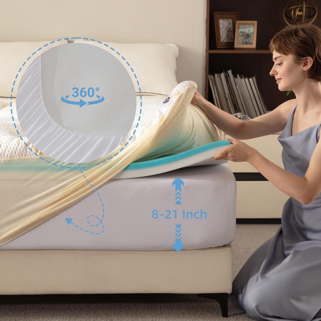 4-Inch Dual-Layer Gel Memory Foam Mattress Topper