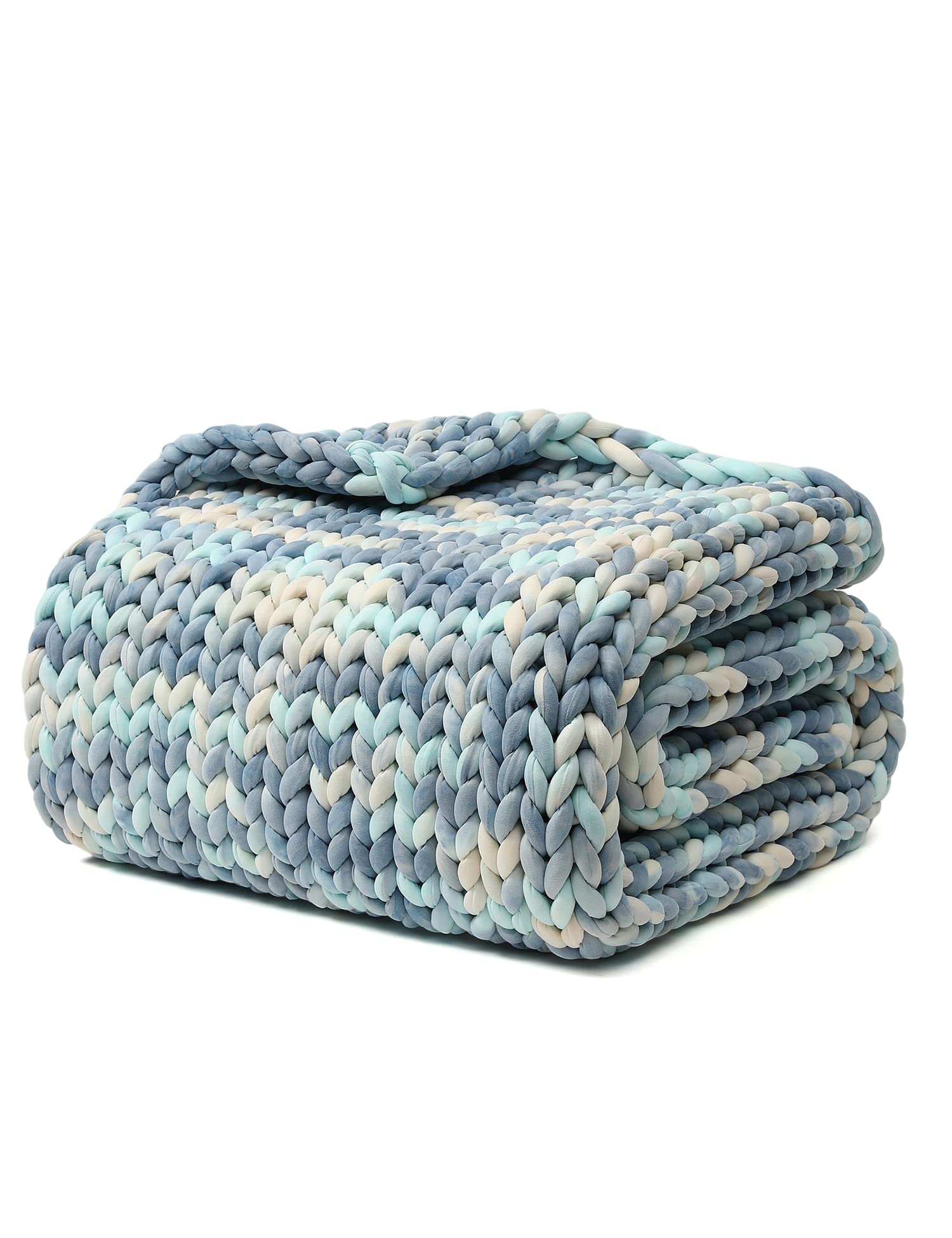 Chunky Knit Weighted Blanket with Breathable Cozy Design