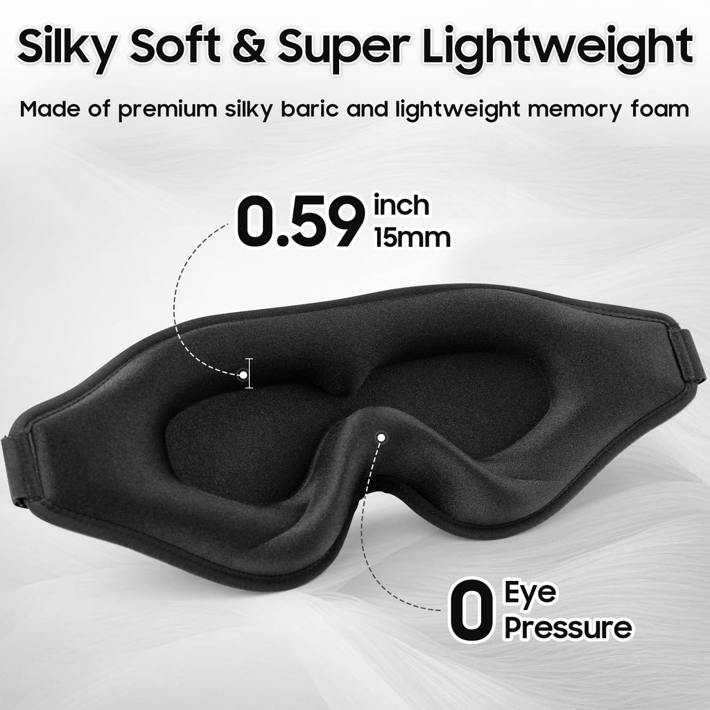 3D Total Blackout Silky Soft Adjustable Sleep Mask