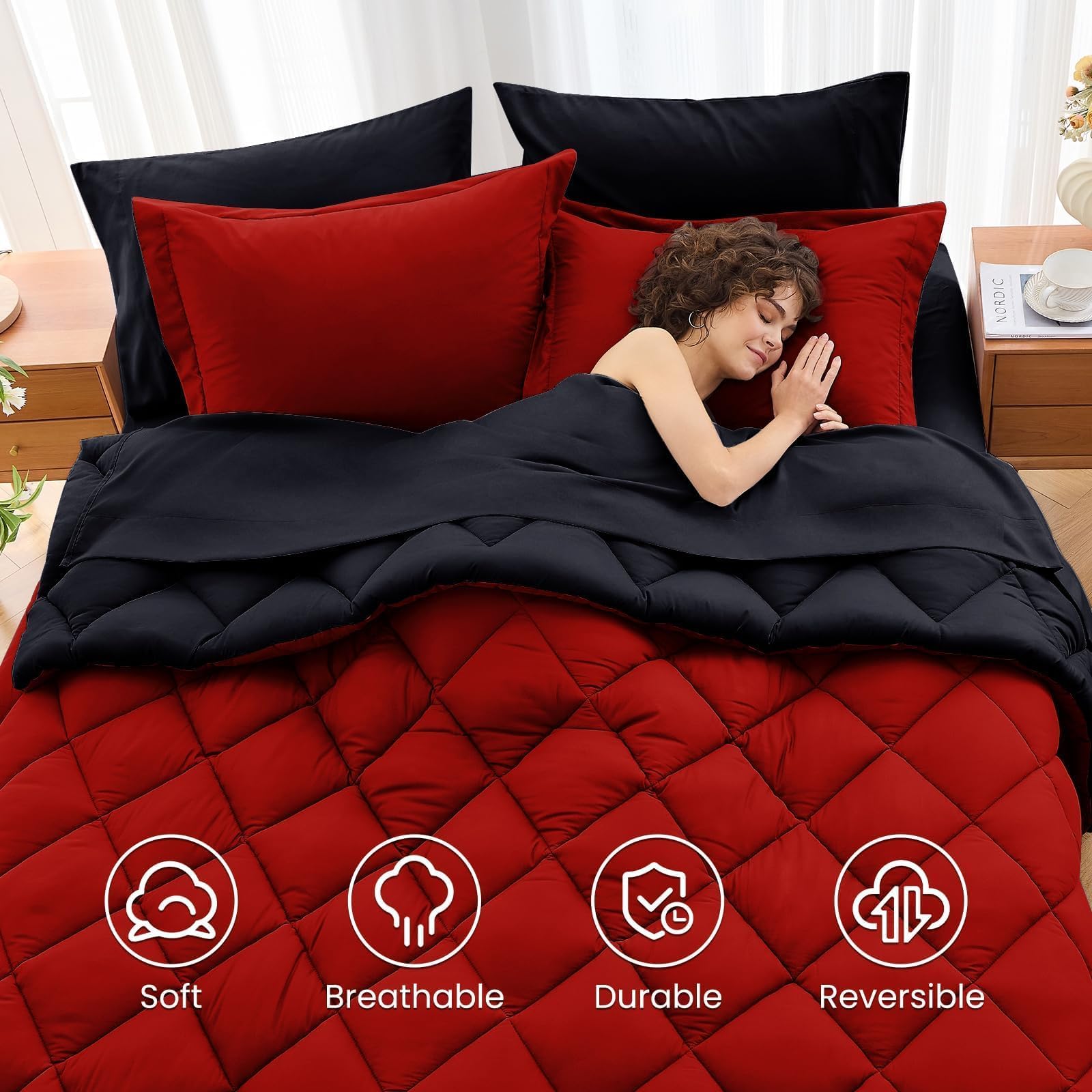 7-Piece Reversible All-Season Bed-in-a-Bag Comforter Set