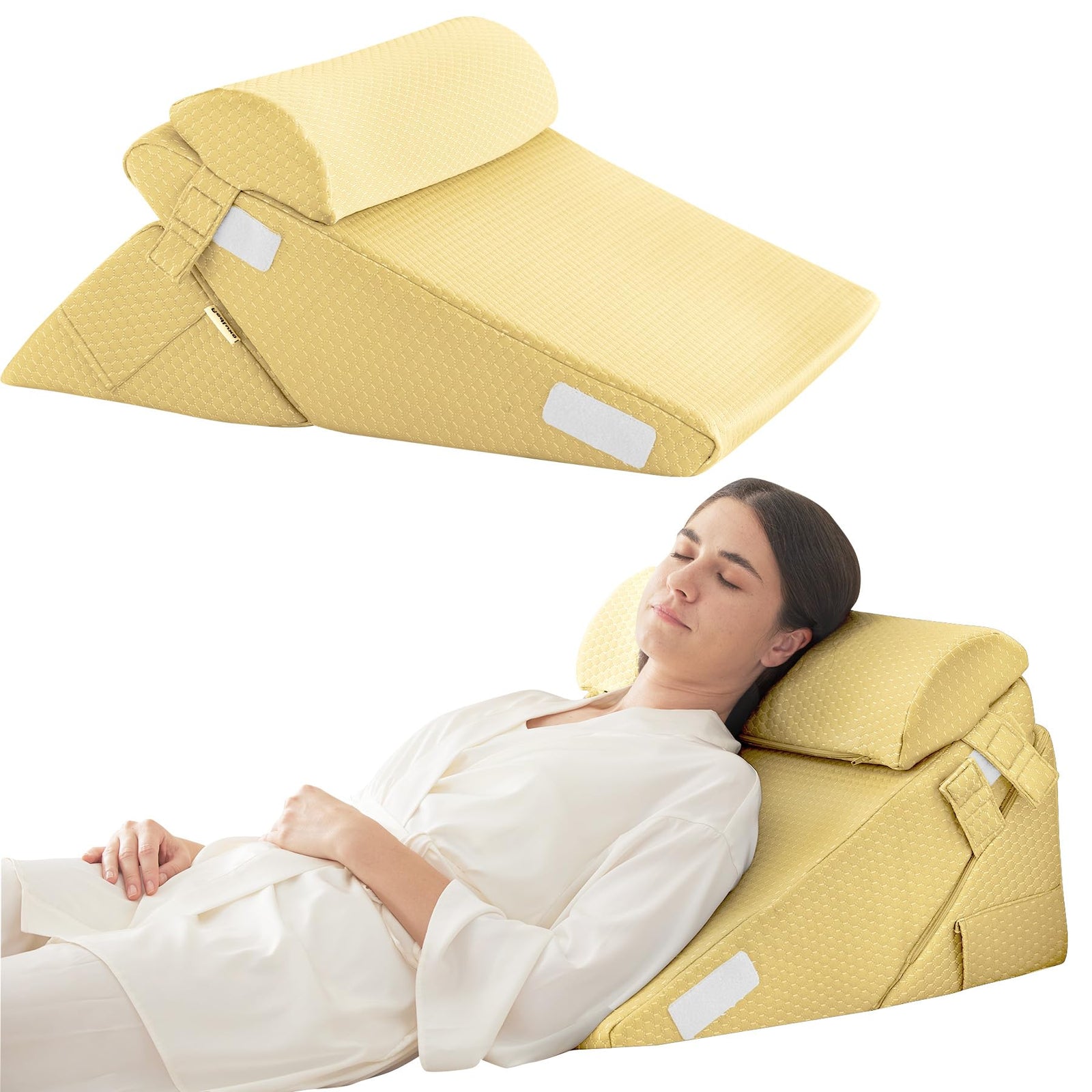 Adjustable Bed Wedge Pillow Set for Sleep and Back Support