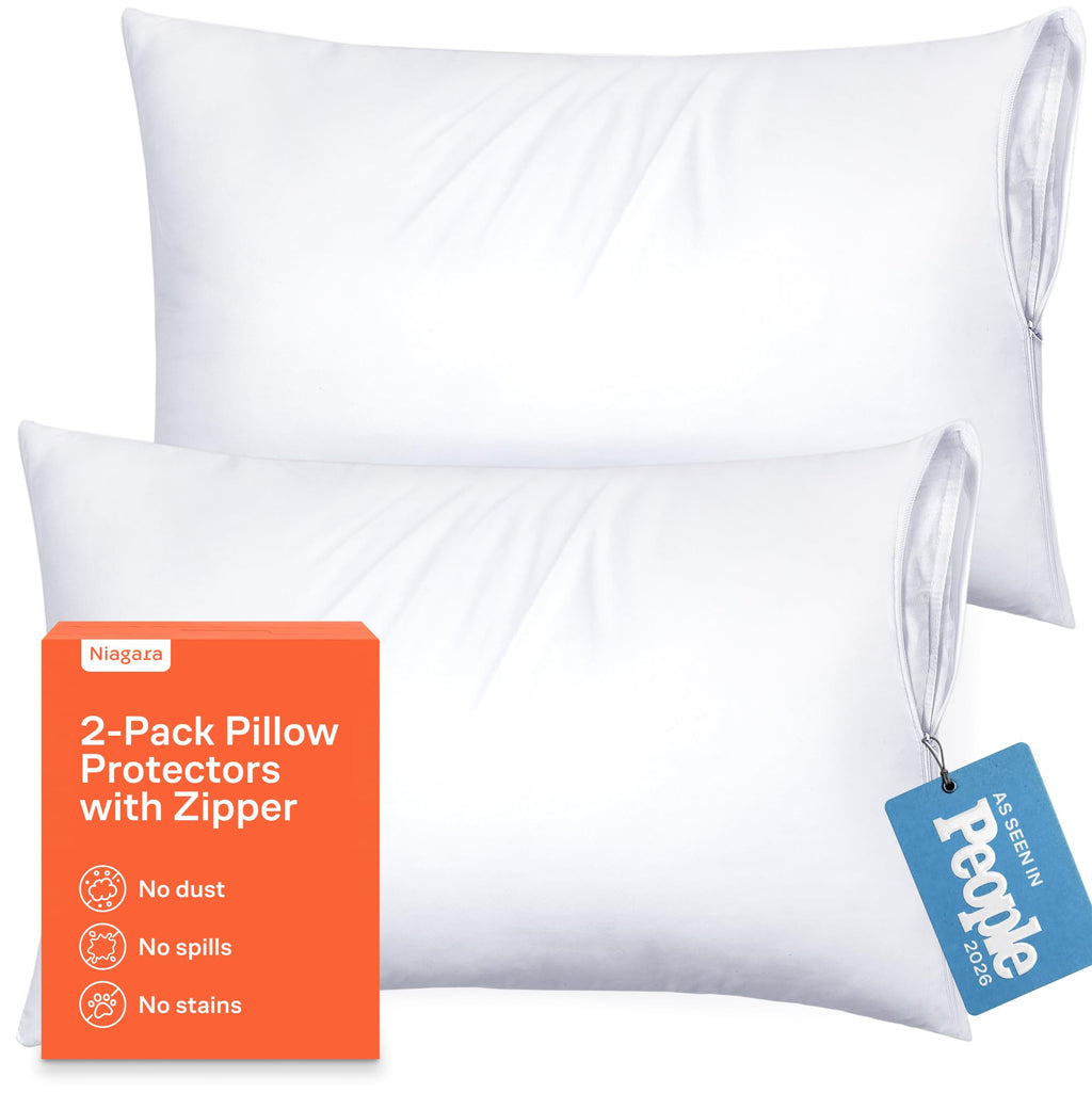 Soft Microfiber Zippered Pillow Protector Cover