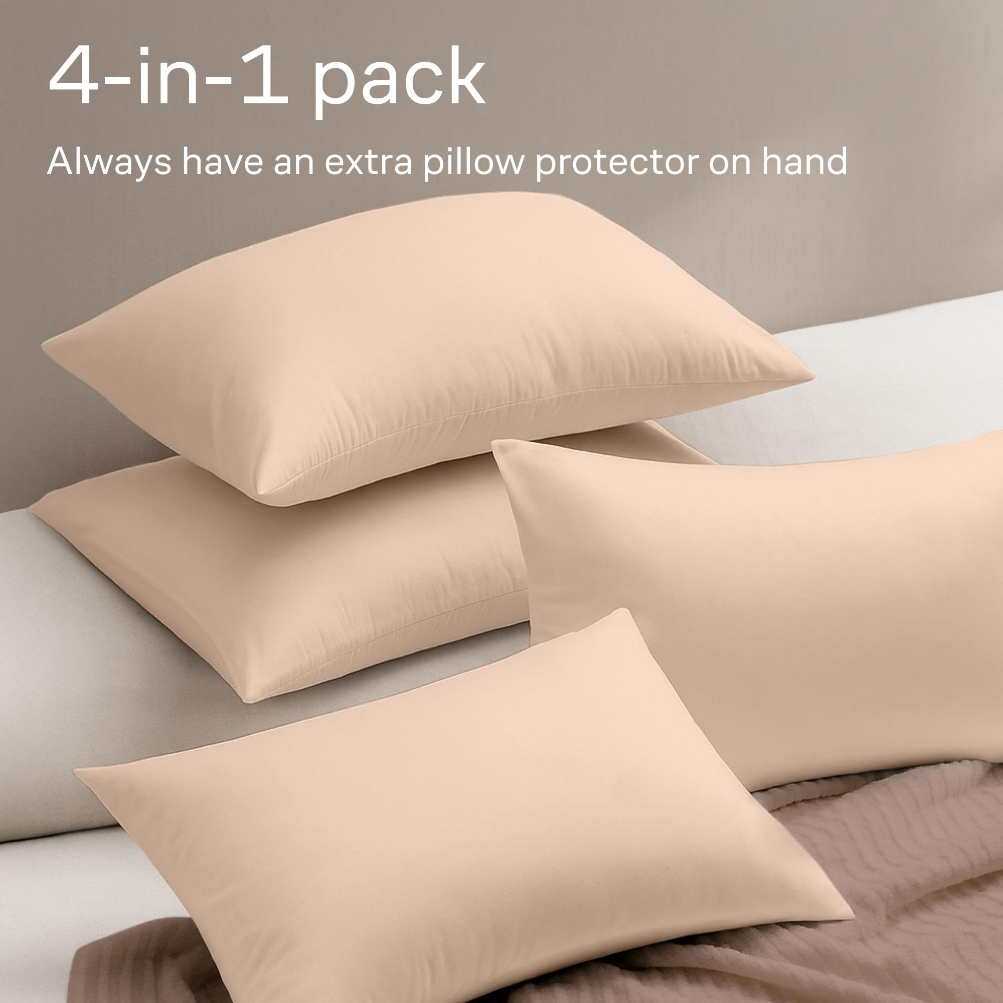 Soft Microfiber Zippered Pillow Protector Cover