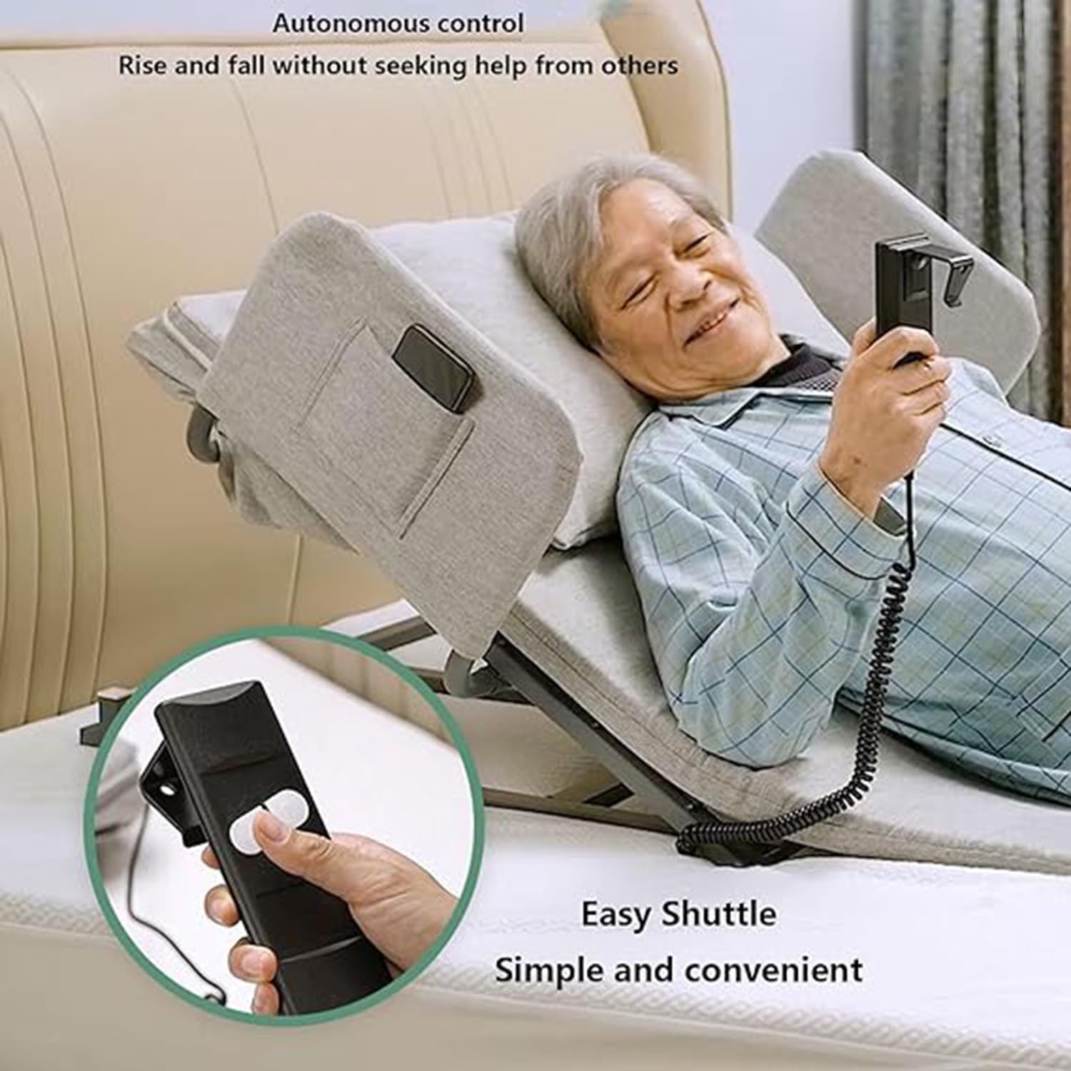 Electric Adjustable Bed Backrest Pillow Lifter for Support