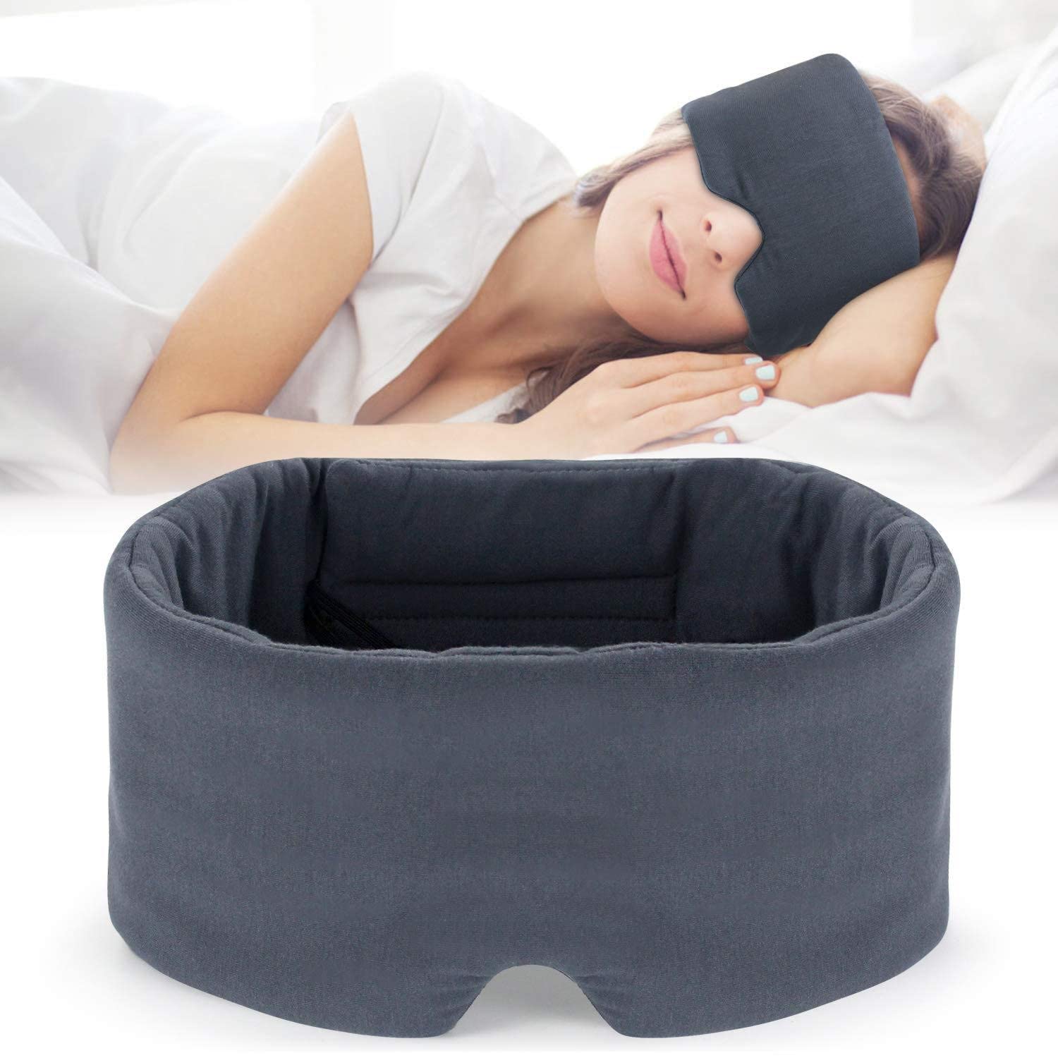 Adjustable Cotton Sleep Mask for Side Sleepers and Travel