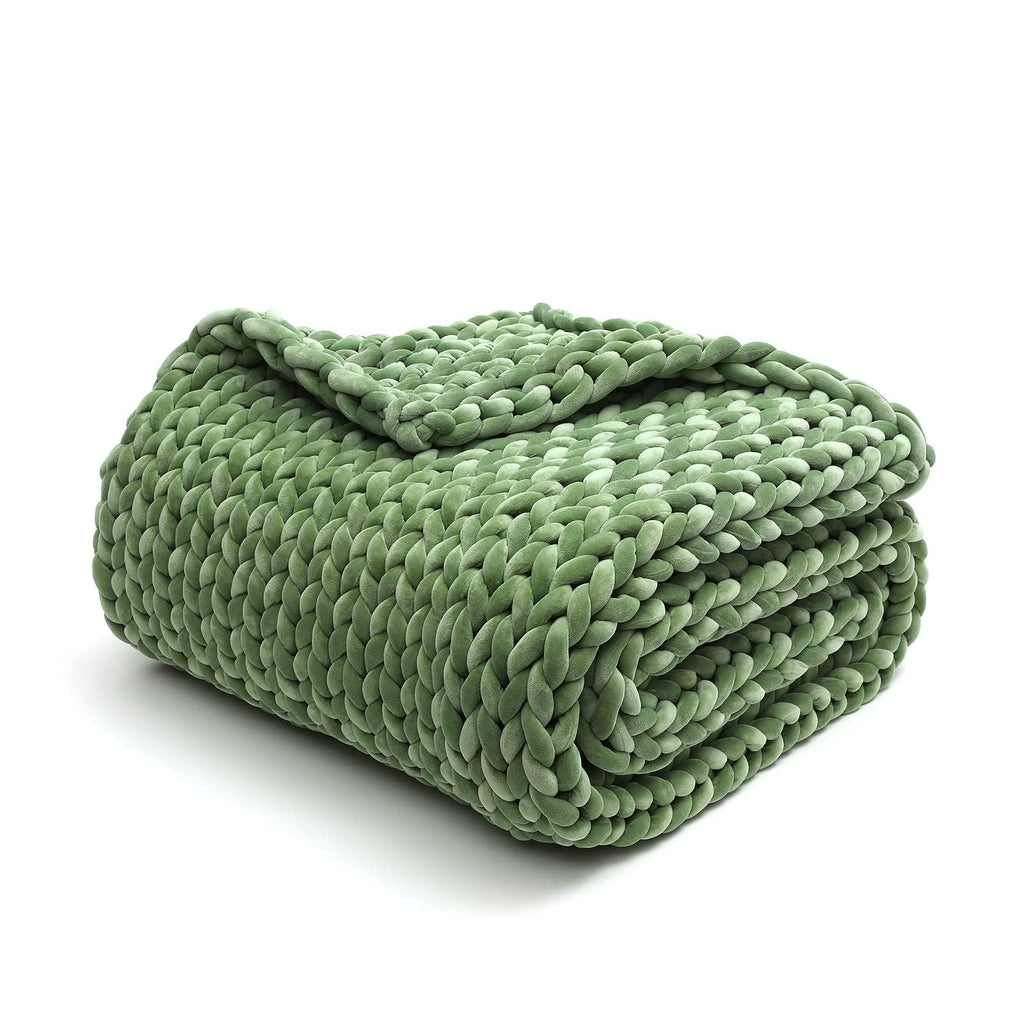 Chunky Knit Weighted Blanket with Breathable Cozy Design