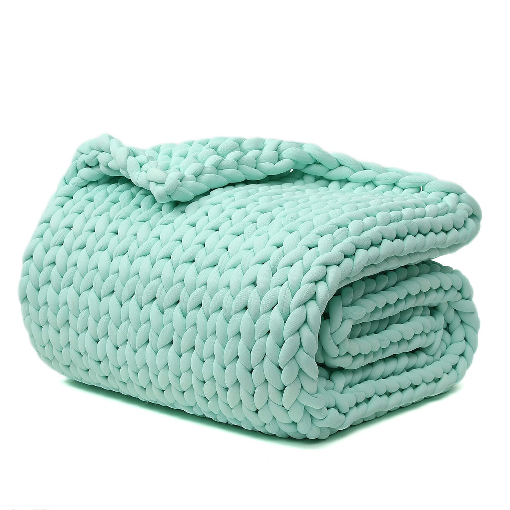 Chunky Knit Weighted Blanket with Breathable Cozy Design