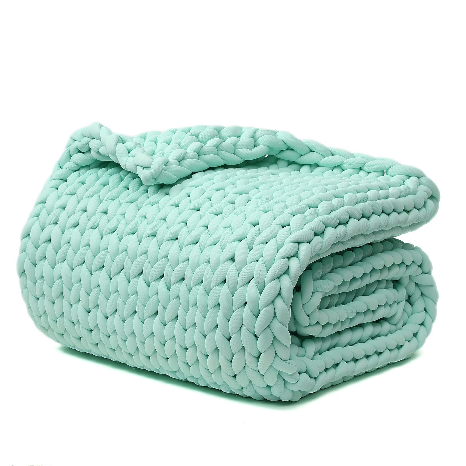 Chunky Knit Weighted Blanket with Breathable Cozy Design