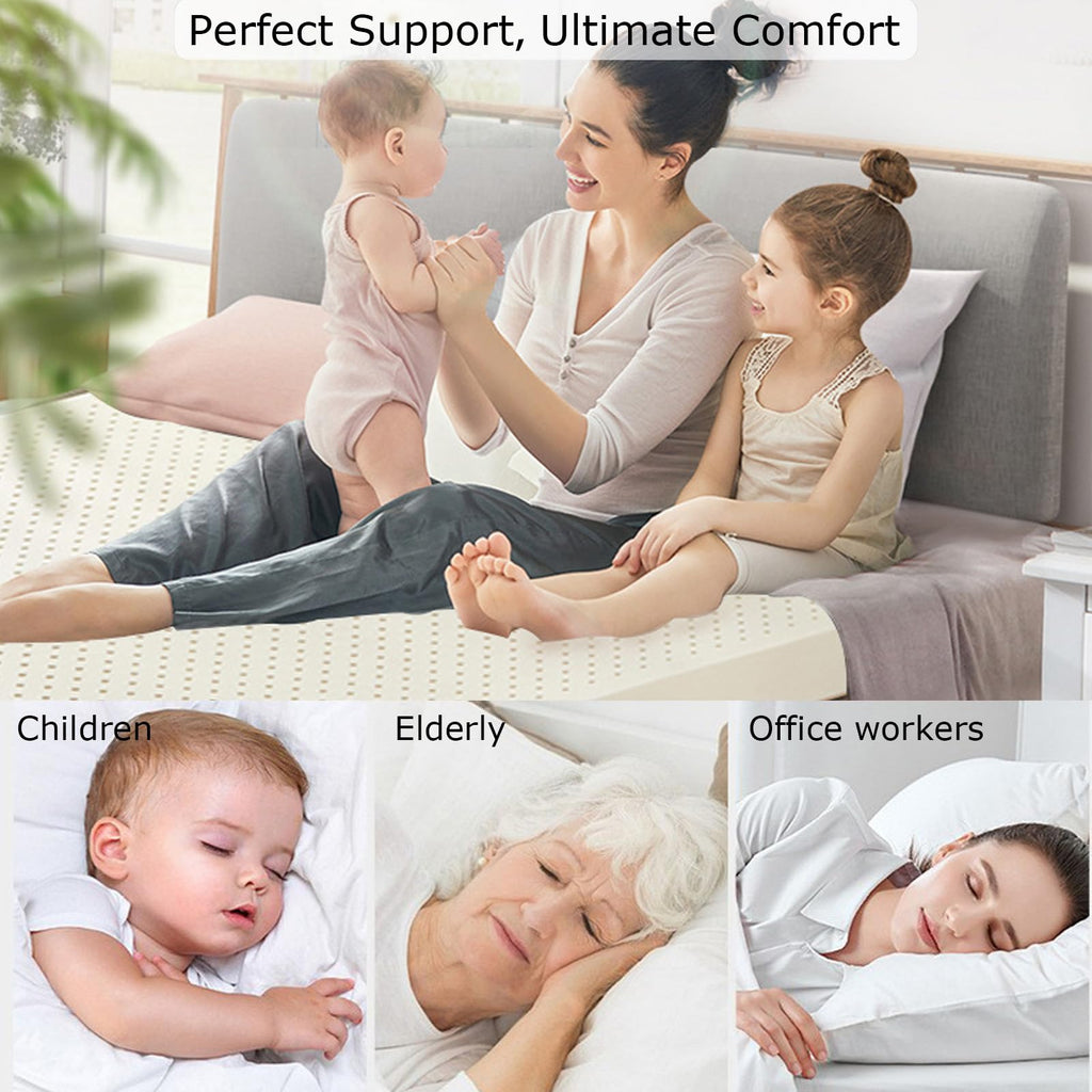 6-Inch Breathable Natural Latex Mattress Topper for Twin Beds