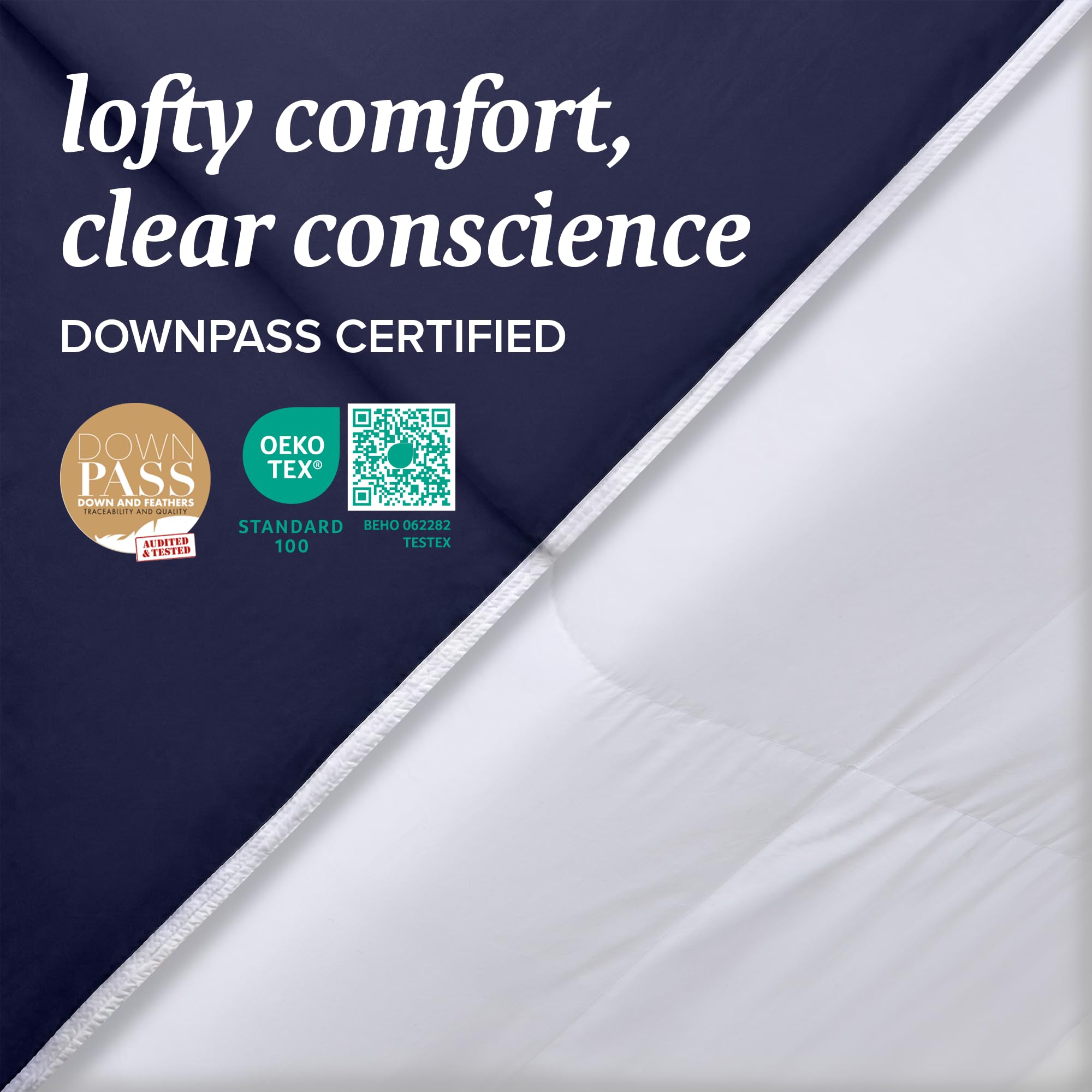 All-Season Feather Down Comforter Duvet Insert with Baffle Box