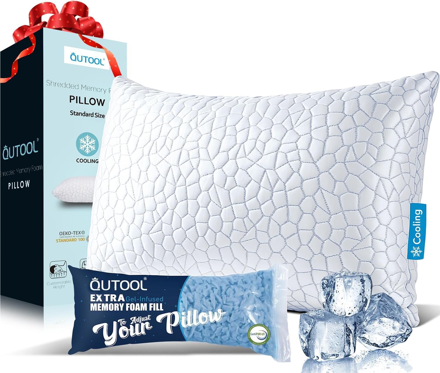 Cooling Shredded Memory Foam Pillow for Comfortable Sleep