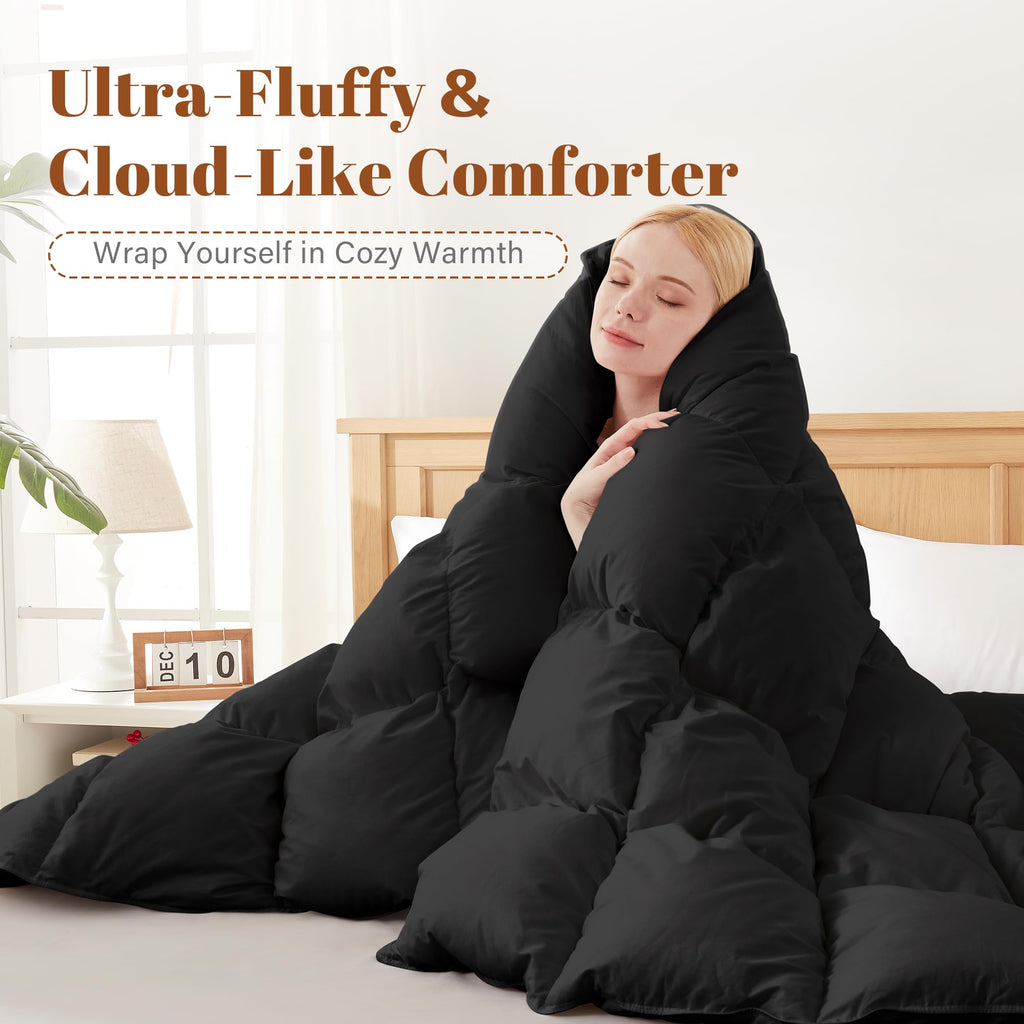 Feather and Down Fiber Comforter Duvet Insert for All Seasons