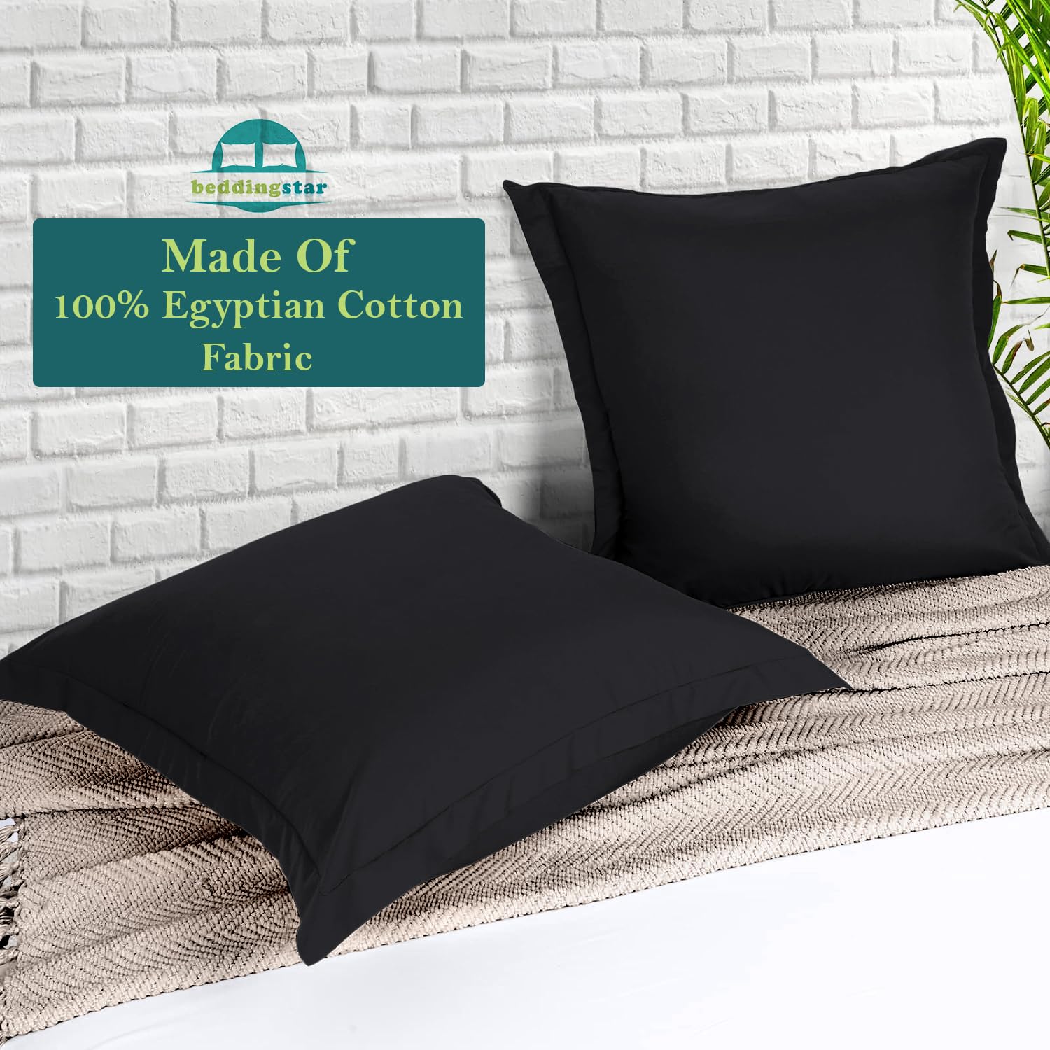 600 Thread Count Egyptian Cotton Pillow Shams Set of 2
