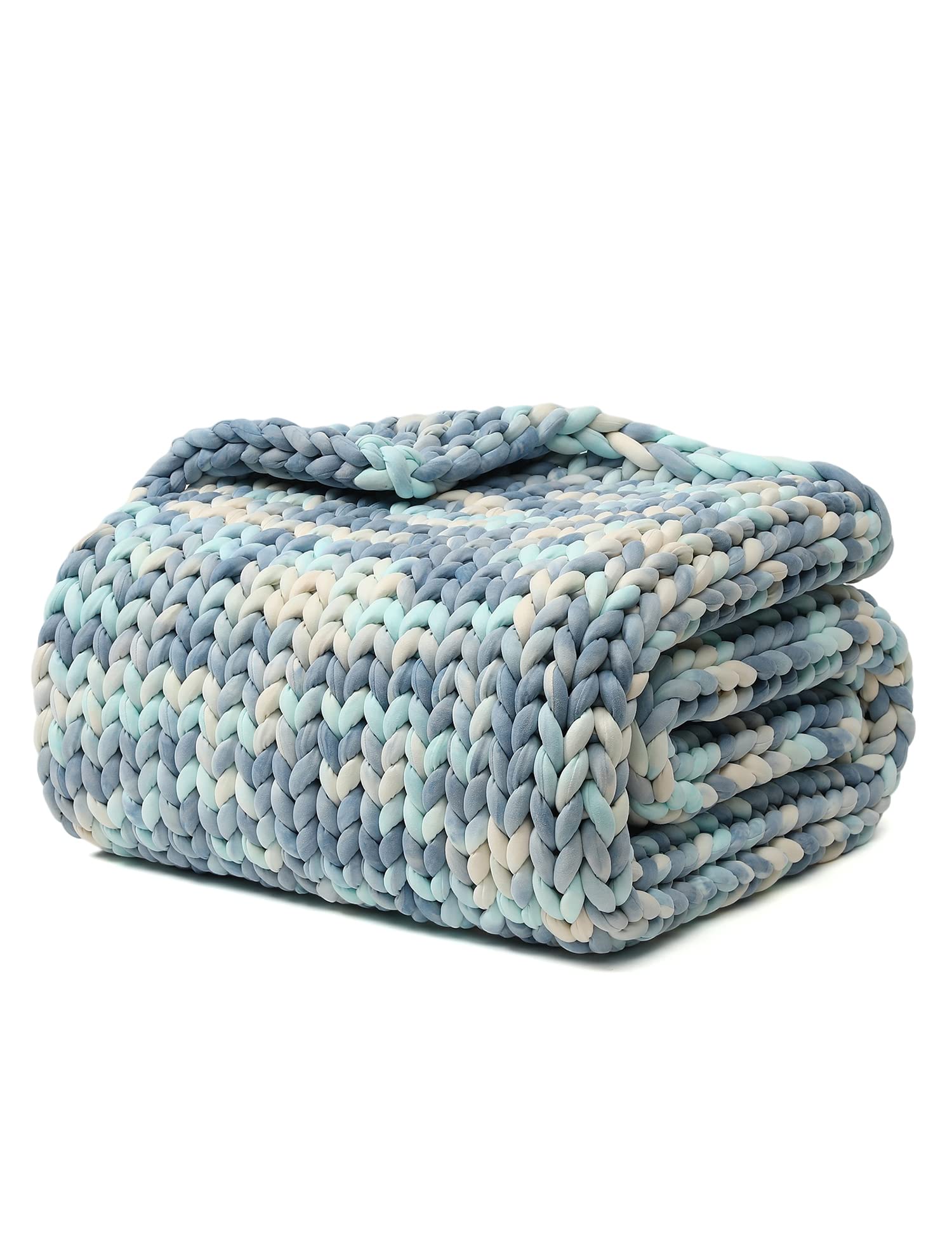 Chunky Knit Weighted Blanket with Breathable Cozy Design