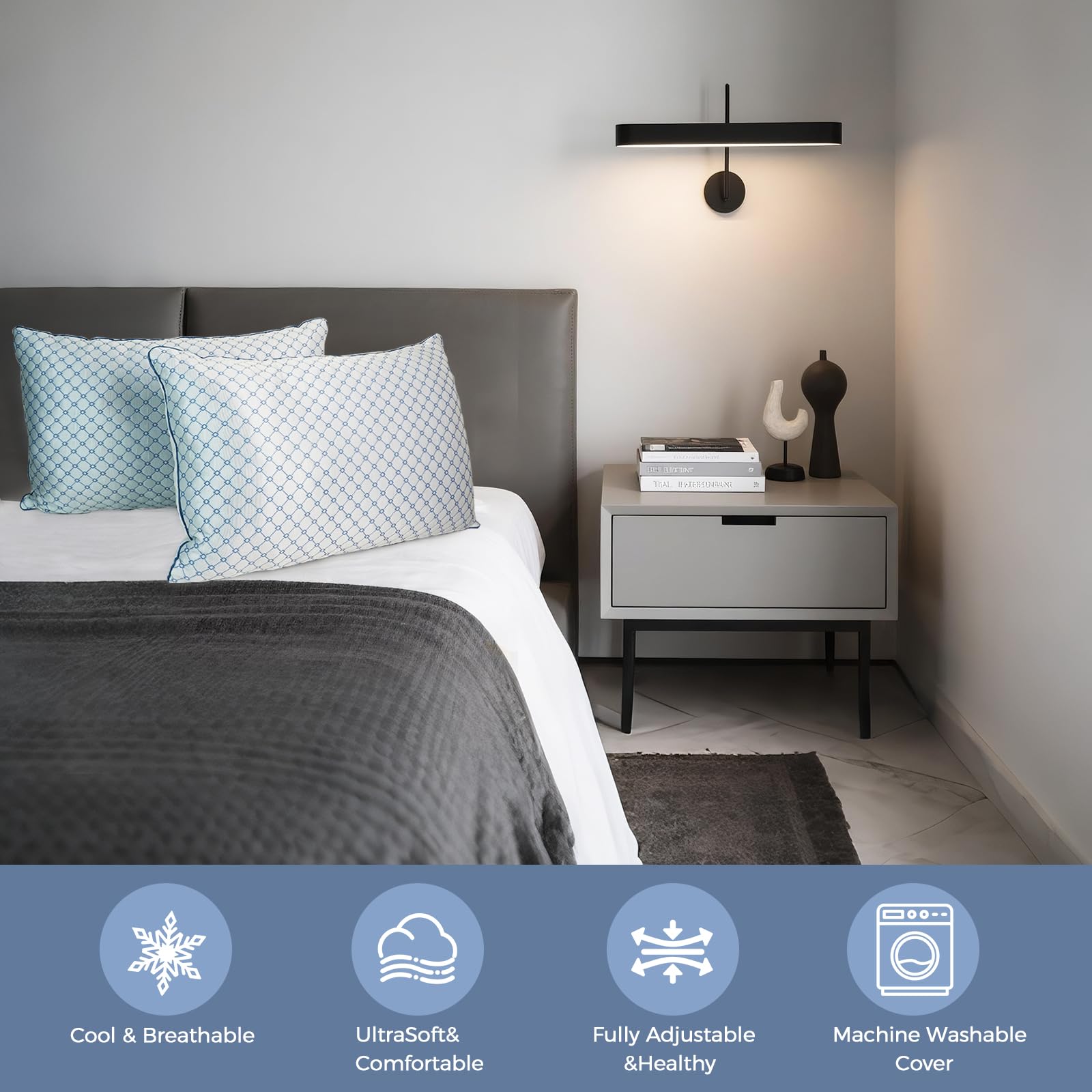 Soft Supportive Bed Pillow for Comfortable Everyday Sleep
