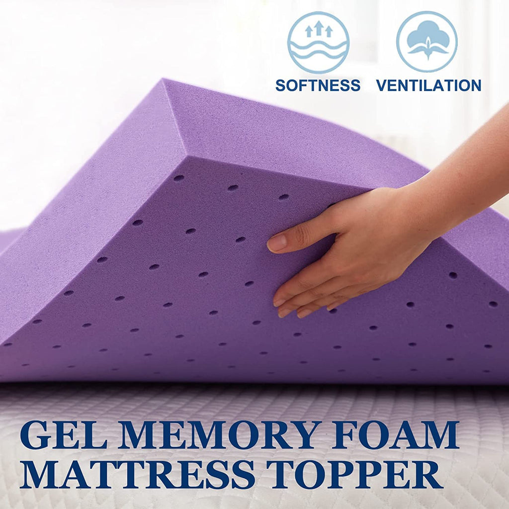 Cooling Gel Memory Foam Mattress Topper for Bed Comfort