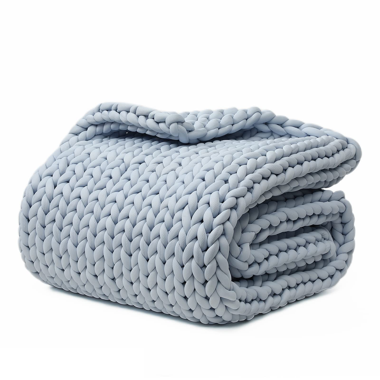 Chunky Knit Weighted Blanket with Breathable Cozy Design